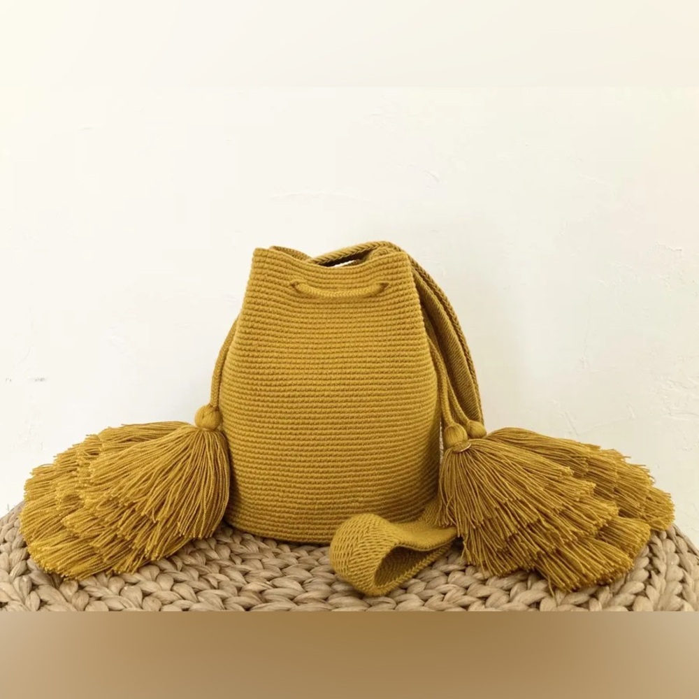 Chila Bags Rola Bag Mustard Woven Tassel